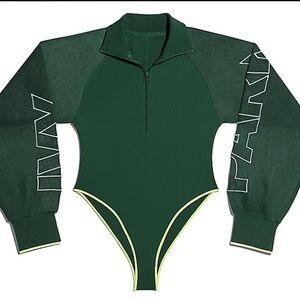 Adidas Ivy Park Mesh Sleeve Bodysuit Dark Green